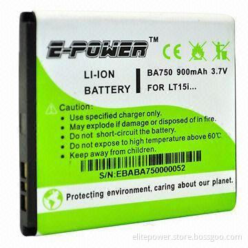 Mobile Phone Battery with 900mAh High Power Capacity for Sony Ericsson arc LT15i (X12